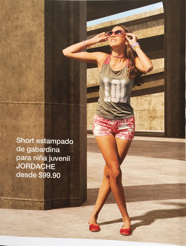 Short estampado de gabardina para nina juvenil JORDACHE